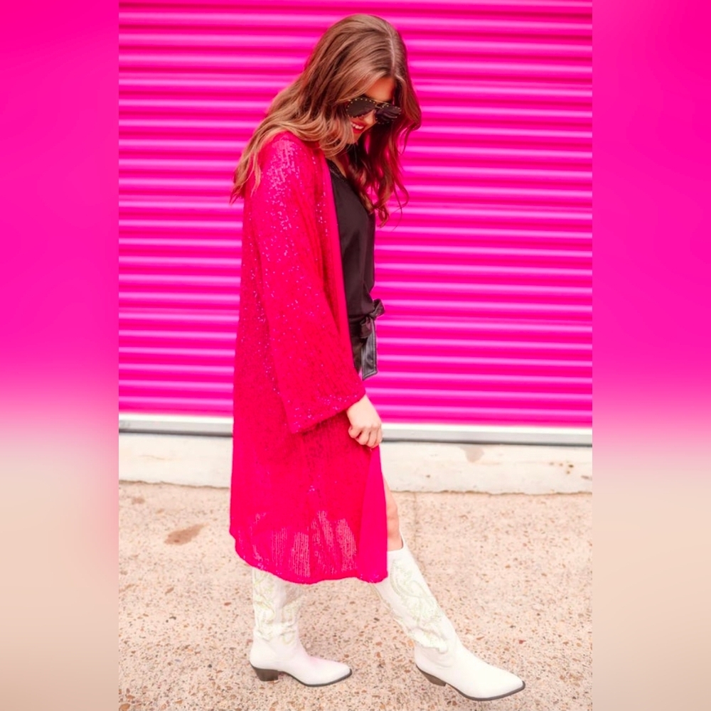 Jess Lea Sequin Kimono Medium Pink - Picture 4 of 4